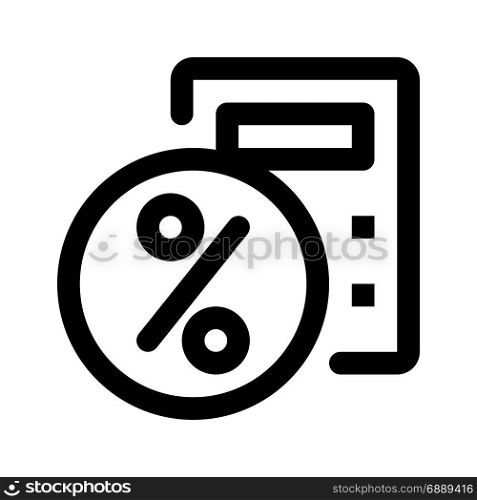discount calculator, icon on isolated background