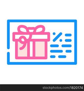 discount coupon gift color icon vector. discount coupon gift sign. isolated symbol illustration. discount coupon gift color icon vector illustration