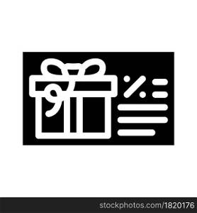 discount coupon gift glyph icon vector. discount coupon gift sign. isolated contour symbol black illustration. discount coupon gift glyph icon vector illustration