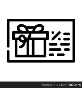 discount coupon gift line icon vector. discount coupon gift sign. isolated contour symbol black illustration. discount coupon gift line icon vector illustration