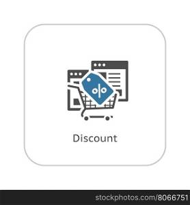 Discount Icon. Flat Design.. Discount Icon. Flat Design. Isolated Illustration. App Symbol or UI element. Web Pages with Popup Offer.