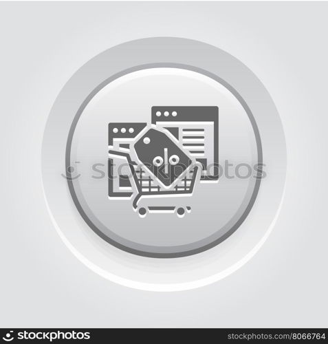Discount Icon. Grey Button Design.. Discount Icon. Grey Button Design. Isolated Illustration. App Symbol or UI element. Web Pages with Popup Offer.