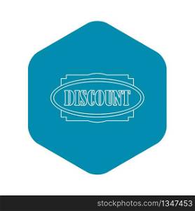 Discount label icon. Outline illustration of discount label vector icon for web. Discount label icon, outline style