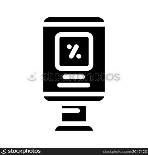 discount on purchase glyph icon vector. discount on purchase sign. isolated contour symbol black illustration. discount on purchase glyph icon vector illustration