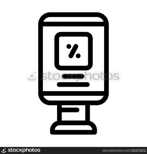 discount on purchase line icon vector. discount on purchase sign. isolated contour symbol black illustration. discount on purchase line icon vector illustration
