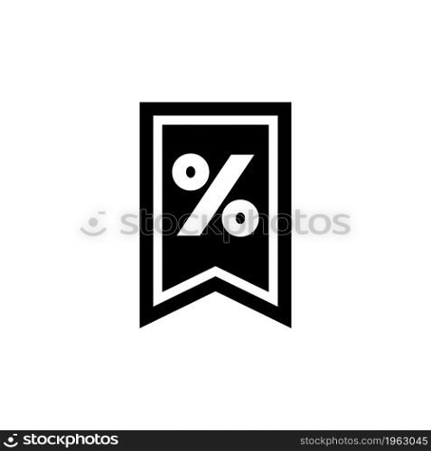 Discount Percent Tag. Flat Vector Icon. Simple black symbol on white background. Discount Percent Tag Flat Vector Icon