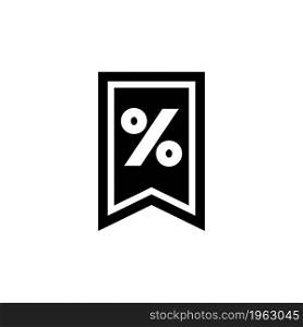 Discount Percent Tag. Flat Vector Icon. Simple black symbol on white background. Discount Percent Tag Flat Vector Icon