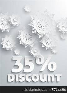 Discount Percent with Snowflake on White