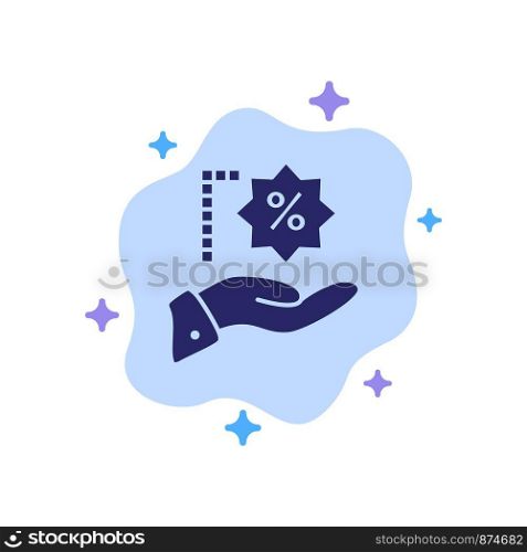 Discount, Percentage, Sale, Shopping Blue Icon on Abstract Cloud Background