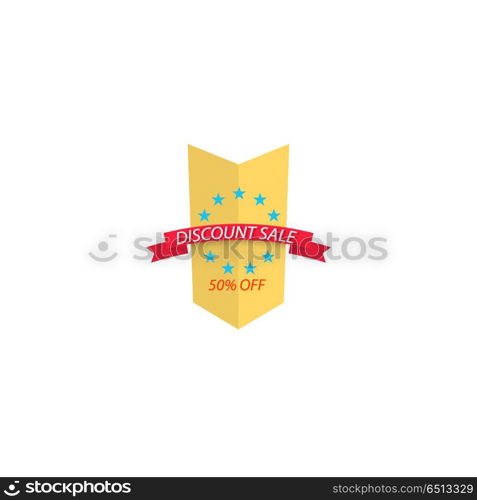 Discount sale arrow on white background. . Discount sale arrow on white background. Vector illustration .