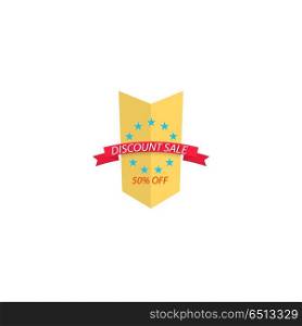 Discount sale arrow on white background. . Discount sale arrow on white background. Vector illustration .