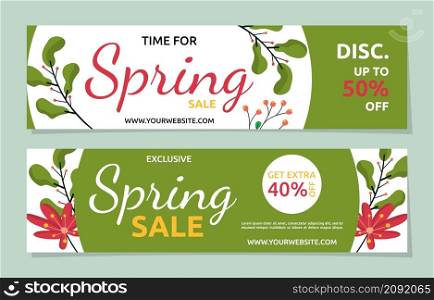 Discount Spring Sale Flower Floral Season Marketing Banner Business