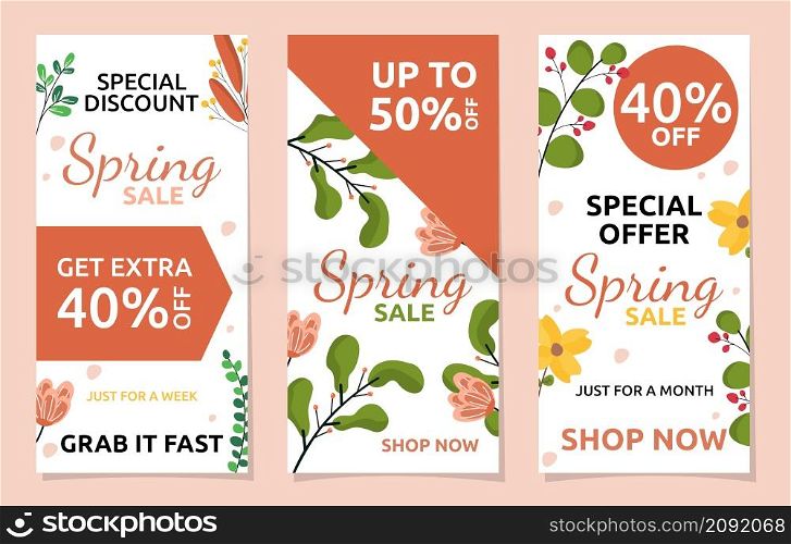 Discount Spring Sale Flower Floral Season Marketing Banner Business