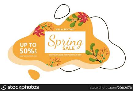 Discount Spring Sale Flower Marketing Business Banner Fluid Style