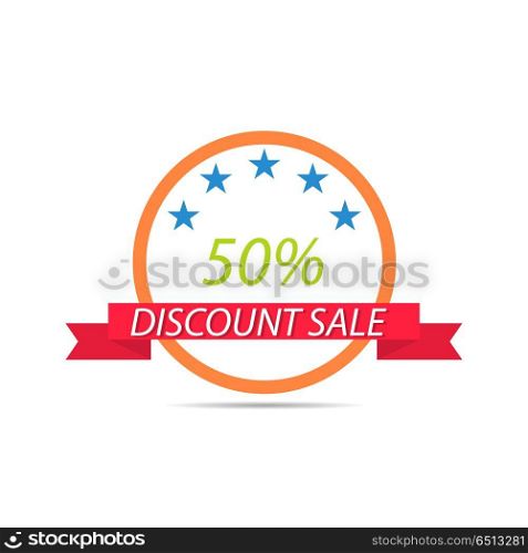 Discount sticker sale on white background .. Discount sticker sale on white background. Vector illustration .