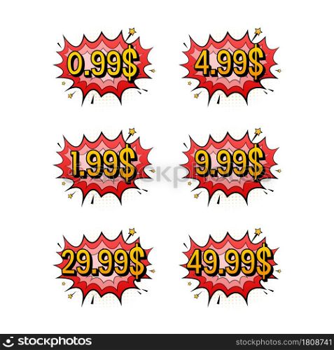 Discount sticker. Template with 99 only. Vector template design. Sale, price tag. Sale banner badge. Special offer price sign. Vector stock illustration. Discount sticker. Template with 99 only. Vector template design. Sale, price tag. Sale banner badge. Special offer price sign. Vector stock illustration.