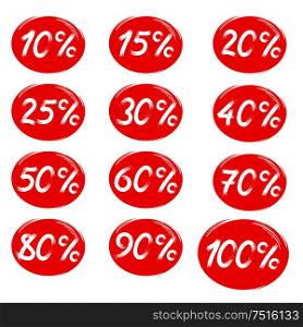 Discount stickers. Vector images isolated from background. Eps 10