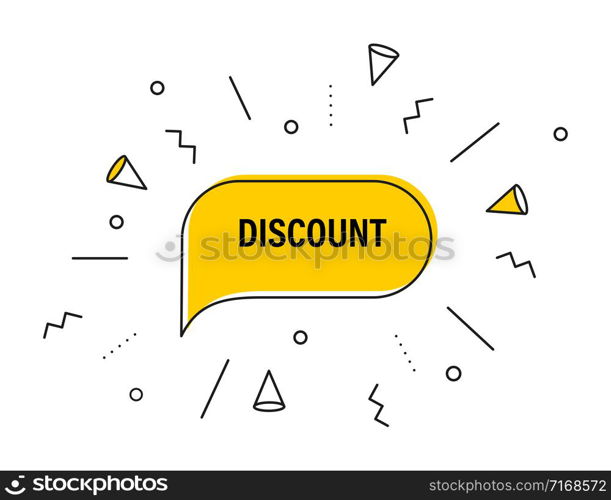 Discount vector banner. Sale speech bubble discount. Discount sale offer price sign. Vector abstract banner. EPS 10