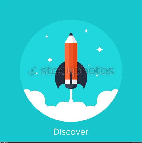 discover. Abstract vector illustration of discover flat design concept.
