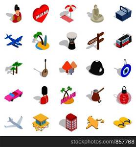 Discover icons set. Isometric set of 25 discover vector icons for web isolated on white background. Discover icons set, isometric style