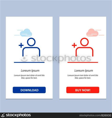 Discover People, Instagram, Sets Blue and Red Download and Buy Now web Widget Card Template