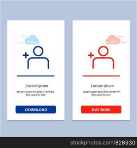Discover People, Instagram, Sets Blue and Red Download and Buy Now web Widget Card Template