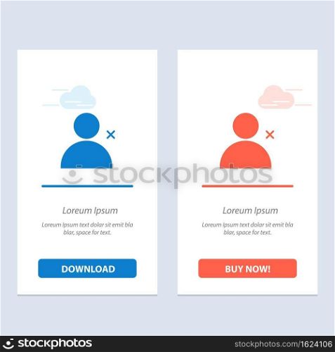 Discover People, Twitter, Sets  Blue and Red Download and Buy Now web Widget Card Template