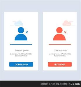 Discover People, Twitter, Sets Blue and Red Download and Buy Now web Widget Card Template