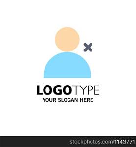 Discover People, Twitter, Sets Business Logo Template. Flat Color