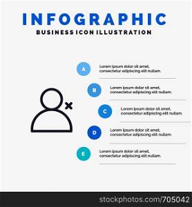 Discover People, Twitter, Sets Line icon with 5 steps presentation infographics Background