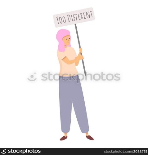 Discrimination protest icon cartoon vector. People equality. Human democracy. Discrimination protest icon cartoon vector. People equality