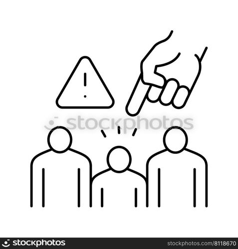 discrimination social problem line icon vector. discrimination social problem sign. isolated contour symbol black illustration. discrimination social problem line icon vector illustration