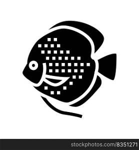 discus fish glyph icon vector. discus fish sign. isolated symbol illustration. discus fish glyph icon vector illustration