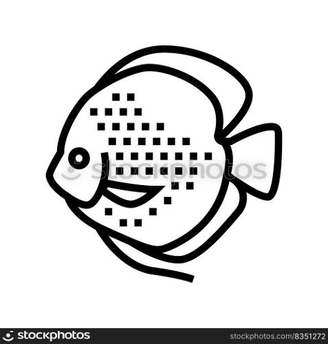 discus fish line icon vector. discus fish sign. isolated contour symbol black illustration. discus fish line icon vector illustration
