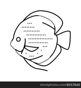 discus fish line icon vector. discus fish sign. isolated contour symbol black illustration. discus fish line icon vector illustration