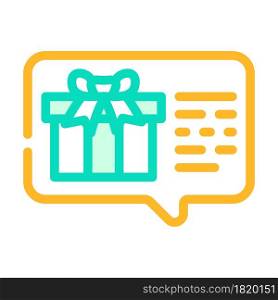 discussion about gift color icon vector. discussion about gift sign. isolated symbol illustration. discussion about gift color icon vector illustration