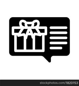 discussion about gift glyph icon vector. discussion about gift sign. isolated contour symbol black illustration. discussion about gift glyph icon vector illustration