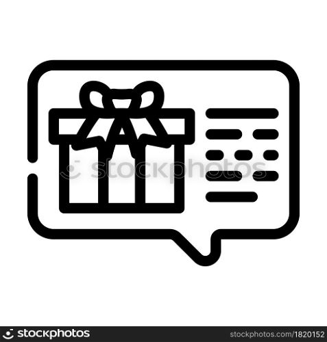 discussion about gift line icon vector. discussion about gift sign. isolated contour symbol black illustration. discussion about gift line icon vector illustration
