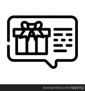 discussion about gift line icon vector. discussion about gift sign. isolated contour symbol black illustration. discussion about gift line icon vector illustration