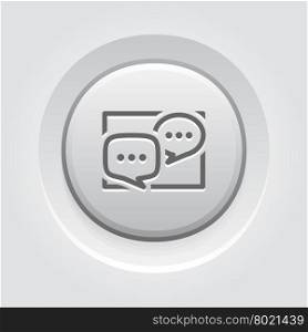Discussion Board Icon. Business Concept. Discussion Board Icon. Business Concept. Grey Button Design