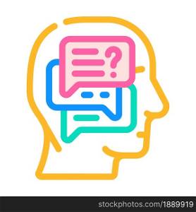 discussion in head color icon vector. discussion in head sign. isolated symbol illustration. discussion in head color icon vector illustration