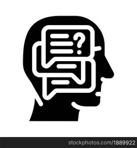 discussion in head glyph icon vector. discussion in head sign. isolated contour symbol black illustration. discussion in head glyph icon vector illustration