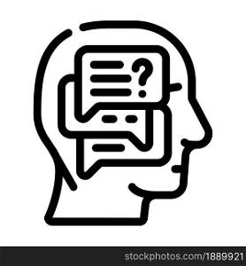 discussion in head line icon vector. discussion in head sign. isolated contour symbol black illustration. discussion in head line icon vector illustration