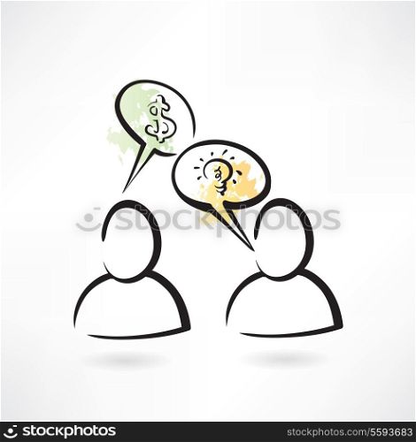 discussion of business ideas grunge icon