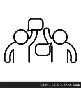 Discussion talk icon outline vector. Business people. Chat speak. Discussion talk icon outline vector. Business people
