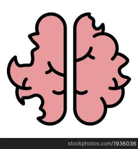 Disease brain icon. Outline disease brain vector icon color flat isolated. Disease brain icon color outline vector