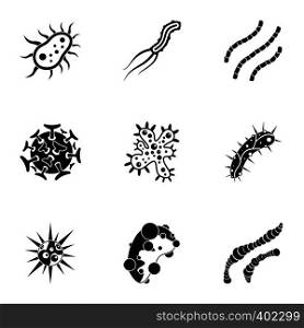 Disease icons set. Simple illustration of 9 disease vector icons for web. Disease icons set, simple style