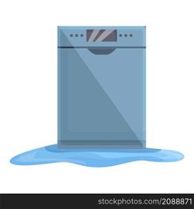 Dish appliance icon cartoon vector. Kitchen dishwasher. Dishware machine. Dish appliance icon cartoon vector. Kitchen dishwasher