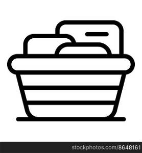 Dish basin icon outline vector. Sink kitchen. Wash plate. Dish basin icon outline vector. Sink kitchen