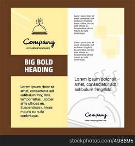 Dish Company Brochure Title Page Design. Company profile, annual report, presentations, leaflet Vector Background